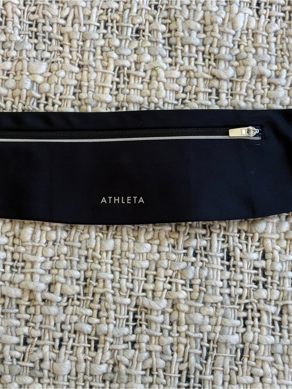 Athleta Black Stretch Zip Waist Belt- running-never used! New